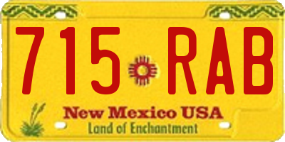 NM license plate 715RAB