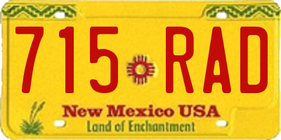 NM license plate 715RAD