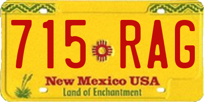 NM license plate 715RAG