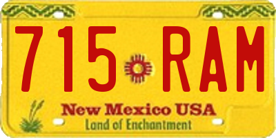 NM license plate 715RAM