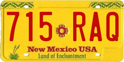 NM license plate 715RAQ