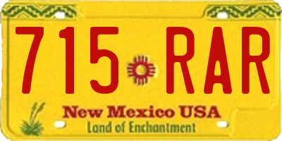 NM license plate 715RAR