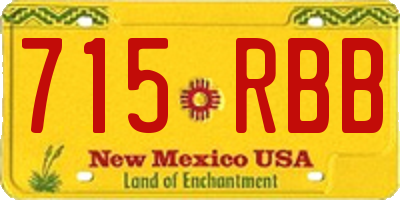 NM license plate 715RBB