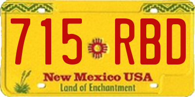 NM license plate 715RBD