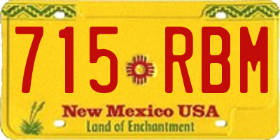 NM license plate 715RBM