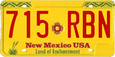 NM license plate 715RBN