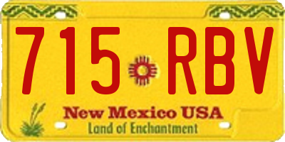 NM license plate 715RBV