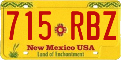 NM license plate 715RBZ