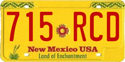 NM license plate 715RCD