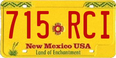 NM license plate 715RCI