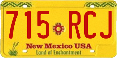 NM license plate 715RCJ