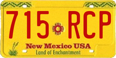 NM license plate 715RCP