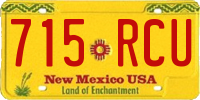 NM license plate 715RCU