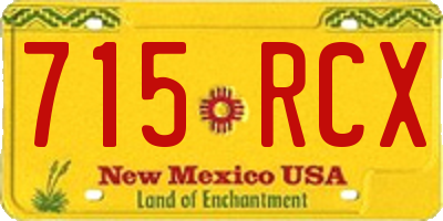 NM license plate 715RCX