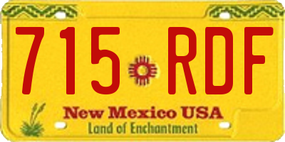 NM license plate 715RDF