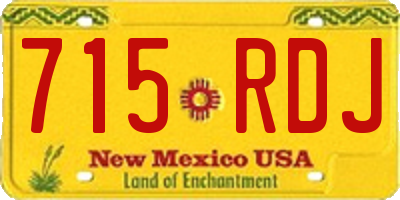 NM license plate 715RDJ