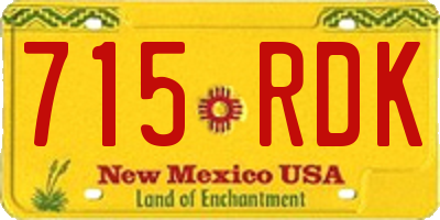 NM license plate 715RDK