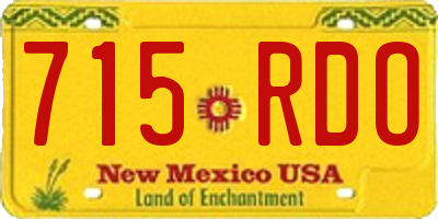 NM license plate 715RDO