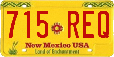 NM license plate 715REQ