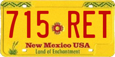 NM license plate 715RET