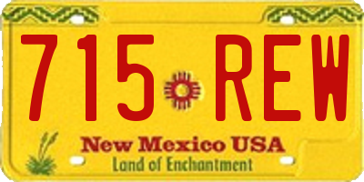 NM license plate 715REW