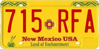 NM license plate 715RFA