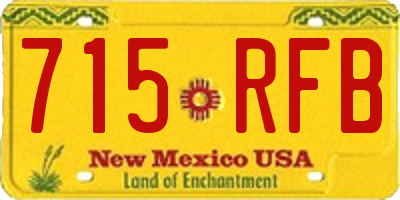 NM license plate 715RFB
