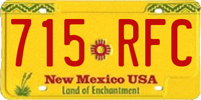 NM license plate 715RFC