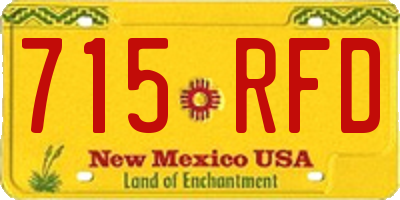 NM license plate 715RFD