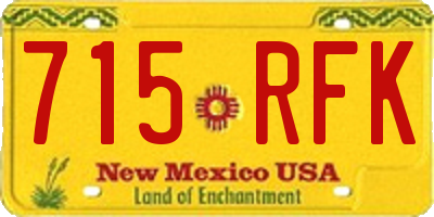 NM license plate 715RFK