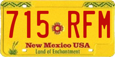 NM license plate 715RFM