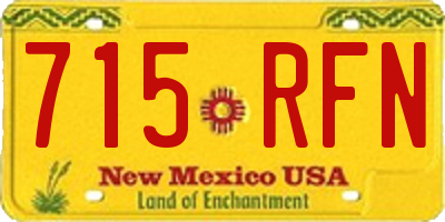 NM license plate 715RFN