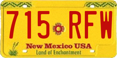 NM license plate 715RFW