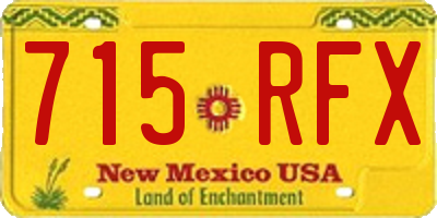 NM license plate 715RFX