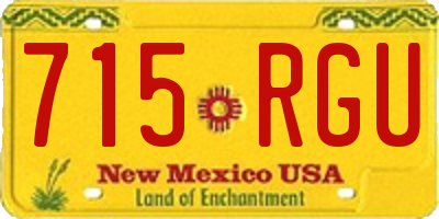 NM license plate 715RGU