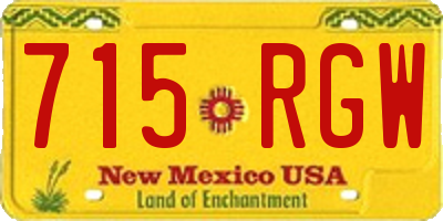 NM license plate 715RGW