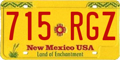 NM license plate 715RGZ