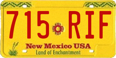 NM license plate 715RIF