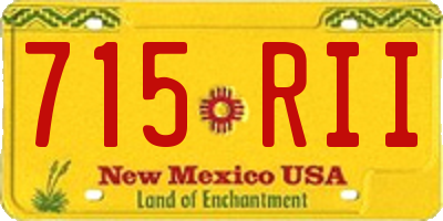 NM license plate 715RII