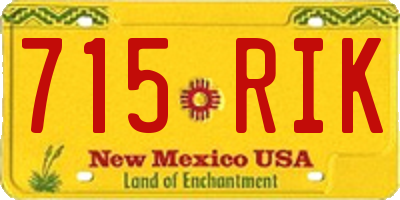 NM license plate 715RIK