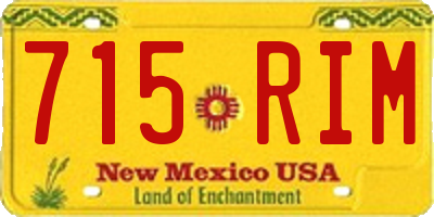 NM license plate 715RIM