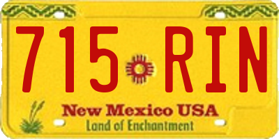 NM license plate 715RIN