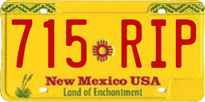 NM license plate 715RIP