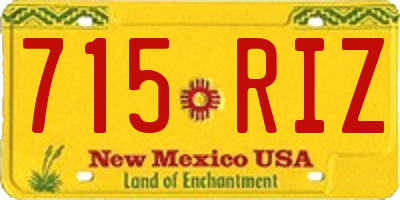 NM license plate 715RIZ