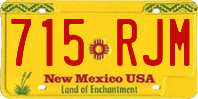 NM license plate 715RJM