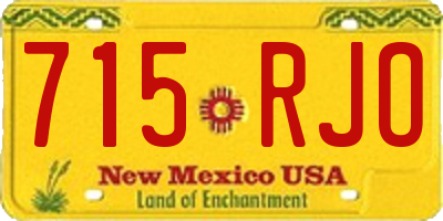 NM license plate 715RJO