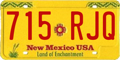 NM license plate 715RJQ