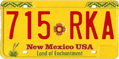 NM license plate 715RKA