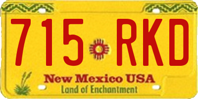 NM license plate 715RKD