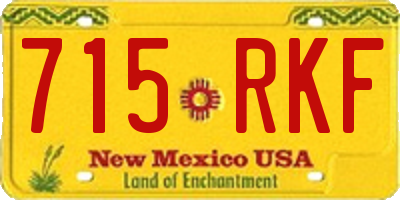 NM license plate 715RKF